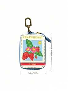 Joivida 1Pc Retro Fun Uv Print Coin Purse, Stylish And Compact Keychain Pendant, Cute Cartoon Mini Zip Bag, Portable For Storing Earphones And Small Accessories - Multicolor - View 13