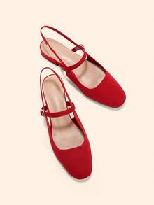CUCCOO BASICS Women's Shoes Spring, Summer And Autumn Simple Classic Woven Surface Material Round Toe Flats Are Suitable For Commuting, Dating, Parties Fall Shoes - Red - View 6