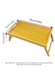 Folding Bamboo Laptop Table, Made Of Solid, Durable Bamboo, Single Piece Folding Design For Easy Storage, Side Handles + Tall Edge For Fixed Position, , Suitable As Breakfast Tray, - Multicolor - View 8