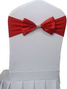 5Pcs 25Pcs Satin Chair Sashes Bows With Rhinestone Buckle Adjustable Stretchy Chair Bands Ribbon For Wedding Birthday Party Banquet Hotel Christmas Decorations - Multicolor - View 22