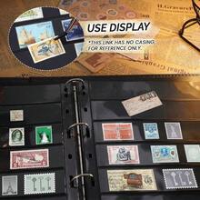 10pcs Double-Sided 9-Slot Stamp Collection Pages, Divided Format Stamp Album Refill Sheets, Transparent Protective Stamp Holders, Reusable For Stamp Collection And Display - A - View 9
