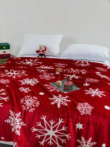 Cirelle Christmas Red Snowflake Blanket, Soft Plush Fleece Flannel Bed Throw, Cozy Warm Winter Holiday Blanket For Bed, Couch & Sofa - Red - View 8