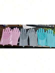 1 Set Pet Bath Gloves, Suitable For Cats And Dogs. Can Be Used Wet And Dry, Also Suitable For Everyday Household Cleaning. Ideal Wedding Gift, Home Decoration, Or Graduation Gift. Halloween Decorations And Small Gifts, Kitchen Accessories - Multicolor - View 10