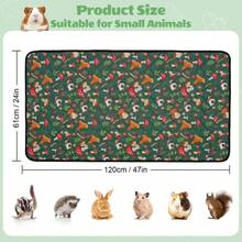 KEMORELA Washable & Reusable Guinea Bedding - Super Absorbent Cage Liner Mat, Cute Green Mushroom & Pig Pattern, Quick‑Dry Easy‑Clean Small Pet Bedding For Guinea, Hamsters, Rabbits - Pastel Green Cage Mat, Playful Animal‑Mushroom Theme, Pet Comfort - double color - View 4