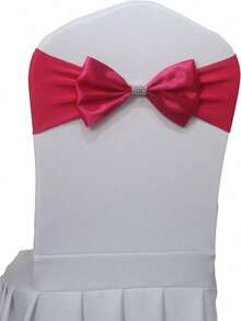 5Pcs 25Pcs Satin Chair Sashes Bows With Rhinestone Buckle Adjustable Stretchy Chair Bands Ribbon For Wedding Birthday Party Banquet Hotel Christmas Decorations - Multicolor - View 14