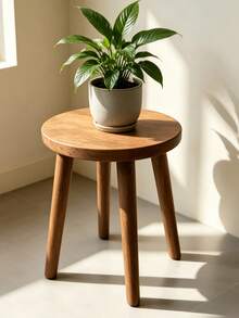 1PC Wooden Plant Stand, Detachable High Stool, Suitable For Living Room, Bedroom, Kitchen, Entrance Of Garden And Home Storage. Essential For Families. - Walnut - View 5