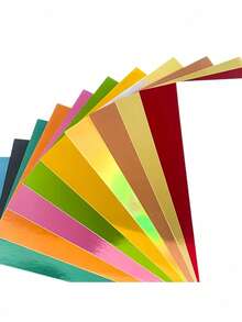17/51PCS A4 PET Mirror Metallic Cardstock Foil Paper Gold Silver Aluminum Craft Sheet For DIY Invitation Card Scrapbooking Wedding Party Decoration Gift Tag Making - multicolor - View 6
