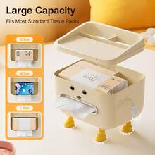1pc Cute Napkin Holder Desktop Organizer, Remote Control Storage Box, Decorative Tissue Napkin Holder, Tabletop Sundries Storage Container, Practical Desk Tidy Organizer For Living Room, Bedroom, Bedside, Coffee Table, Home Office Countertop Decor - Multicolor - View 9