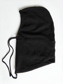 MUSERA Black Hooded Balaclava Hat Fall Autumn Winter Streetwear Outfits - Black - View 5