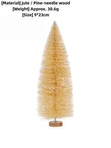 Mini Snow‑Dusted Christmas Tree With Wooden Base, Tabletop Xmas Decor - Off-white - View 2