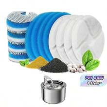 4/8/12/24 Pcs/Set Filter Pengganti Air Mancur Kucing, Filter Karbon Aktif, Filter Pengganti Dispenser Air Hewan Peliharaan dengan Filtrasi Tiga Lapis - MultiWarna - View 1