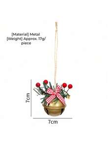 8PCS Vintage Metal Christmas Bell Flower Ornaments Hanging Decor With Red Gold Accents Durable Xmas Tree Decorations For Holiday Party Home Garden Festival Supplies - bell - View 11