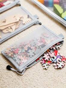 1/3PCS Kantong Jaring Transparan dengan Resleting Ukuran A4 A5 A6 Tas Dokumen Tahan Air Tempat Penyimpanan Perlengkapan Kantor Set Organizer Alat Tulis - abu-abu - View 4