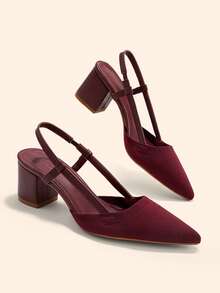CUCCOO BASICS Women's Simple Burgundy High Heel Pumps, Suitable For Dating And Commuting Fall Shoes - Burgundy 1 - View 1