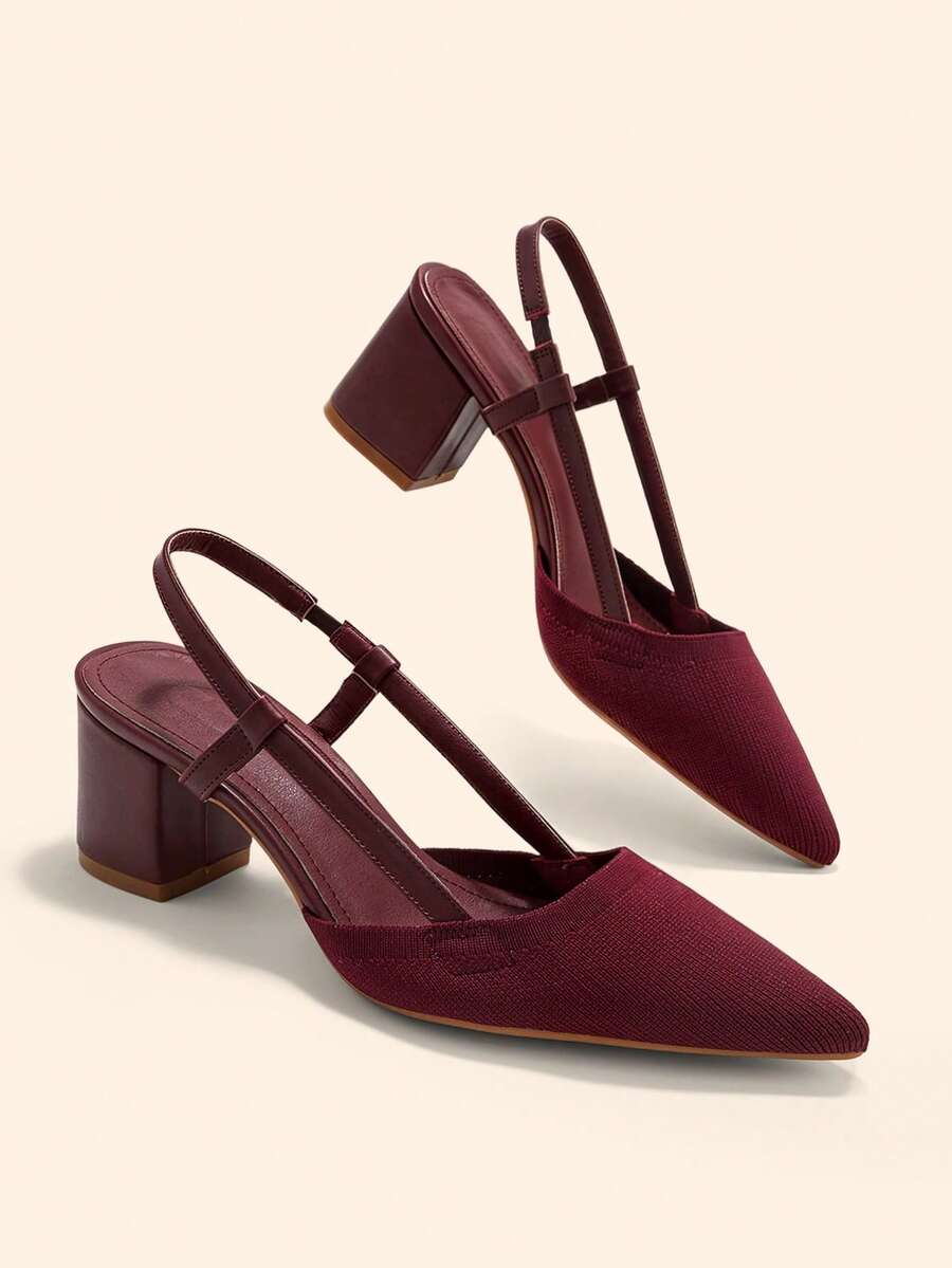 CUCCOO BASICS Women's Simple Burgundy High Heel Pumps, Suitable For Dating And Commuting Fall Shoes - Burgundy 1 - View 1