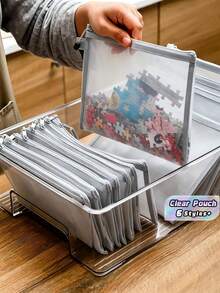 1/3PCS Kantong Jaring Transparan dengan Resleting Ukuran A4 A5 A6 Tas Dokumen Tahan Air Tempat Penyimpanan Perlengkapan Kantor Set Organizer Alat Tulis - abu-abu - View 1