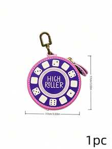 Joivida 1Pc Retro Fun Uv Print Coin Purse, Stylish And Compact Keychain Pendant, Cute Cartoon Mini Zip Bag, Portable For Storing Earphones And Small Accessories - Multicolor - View 17