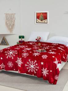 Cirelle Christmas Red Snowflake Blanket, Soft Plush Fleece Flannel Bed Throw, Cozy Warm Winter Holiday Blanket For Bed, Couch & Sofa - Red - View 6
