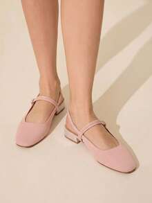 CUCCOO BASICS Women's Shoes Spring, Summer And Autumn Simple Classic Woven Surface Material Round Toe Flats Are Suitable For Commuting, Dating, Parties Fall Shoes - Pink - View 2