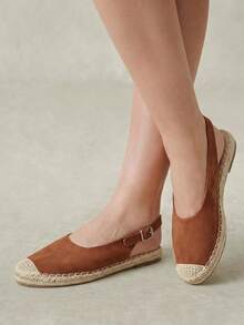 Styleloop Ladies, Straw Rope, Buckles, Flat Shoes. Fall Shoes - Brown - View 2