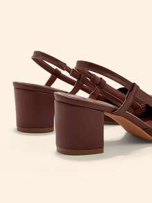 CUCCOO BASICS Women's Pointed Toe Fashion Minimalist High Heel Pumps Fall Shoes - Coffee Brown - View 8