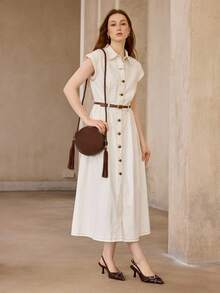 MOTF WOMEN'S FASHIONABLE BROWN ROUND SHOULDER BAG WITH WOVEN SHOULDER STRAPS AND CONTRASTING TASSELS FOR DAILY USE, COMMUTING, SHOPPING, TRAVEL, VACATION - Brown - View 8