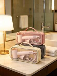 Transparent Mesh Underwear Storage Bag, Portable Travel Lingerie Organizer Pouch With Handle, Large‑Capacity Zipper Storage Case For Socks, Bras, Undergarments, Home & Vacation Use, Multi‑Color Available - Multicolor - View 3