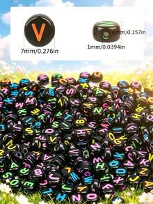 1000pcs Acrylic Letter Beads - A To Z Letter Charms, Suitable For DIY Bracelets, Necklaces, Keychains And Jewelry Making Supplies - Multicolor - View 5