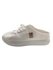 Women'S Spring Casual Canvas Slip-On Flat Sneakers White Sport Shoes - White - View 6