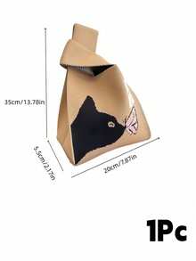 Joivida 1Pc Knitted Tote Handbag, Thickened High-Gram Weight Knit Fabric With Cute Pattern, Spacious For Daily Essentials, Ideal For Shopping, Commuting And Daily Use, Lightweight Portable Bucket Handbag - Multicolor - View 24