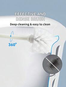 1Set Toilet Brush Set Plastic Cleaner Holder Base Simple Design For Bathroom Deep Cleaning High Quality Trending Now - Multicolor - View 5