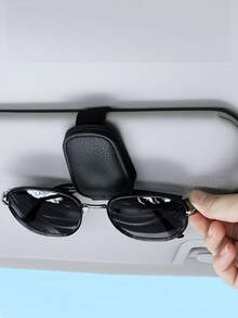 1PC Universal Car Sun Visor Glasses Clip, Non-Slip PU Eyeglass Holder, Securely Fits Fashion Glasses Prescription Glasses, Suitable For All Car Models, Car Interior Decor Accessory - Multicolor - View 3