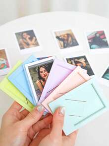 Small Mini Picture Frame, Colorful Plastic Tabletop Photo Display Stand, Mini Photo Holder Desk Decoration, Instant Camera Photos, Home & Office Decor - multicolor - View 4