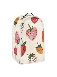 1PC Durable Polyester Blender Cover Flexible Dustproof Wear Resistant Fade Resistant Easy To Clean Machine Washable With Top Handle Cream Base Cartoon Strawberry Print Protective Small Kitchen Appliance Cover For Countertop Household Daily Use - Multicolor - View 5