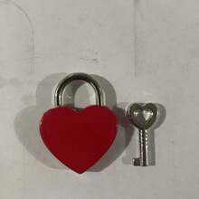 1pc Mini Heart Shaped Zinc Alloy Padlock, Cute And Durable Lock For Daily Use On Suitcases, Backpacks, Drawers, Notebooks, And Decorations - Multicolor - View 6