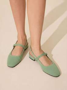 CUCCOO BASICS Women's Shoes Spring, Summer And Autumn Simple Classic Woven Surface Material Round Toe Flats Are Suitable For Commuting, Dating, Parties Fall Shoes - grass green - View 2