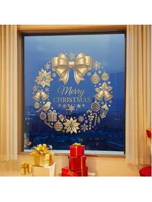 Christmas Snowflake Static Window Clings, White Snowflake Decals Reusable No‑Glue Glass Stickers, Xmas Winter Holiday Decorations For Shop Home Window Door - multicolor - View 5
