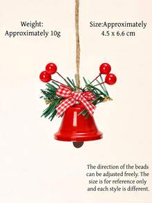 8PCS Vintage Metal Christmas Bell Flower Ornaments Hanging Decor With Red Gold Accents Durable Xmas Tree Decorations For Holiday Party Home Garden Festival Supplies - bell - View 5