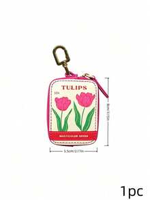 Joivida 1Pc Retro Fun Uv Print Coin Purse, Stylish And Compact Keychain Pendant, Cute Cartoon Mini Zip Bag, Portable For Storing Earphones And Small Accessories - Multicolor - View 14