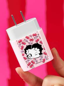 Betty Boop x SHEIN 3件組數據線保護套，適用於充電器，櫻桃印花圖案，充電器保護套（不含數據線） - 粉色 - 查看 6