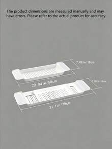 1 cái khay kệ bồn tắm thoát nước có thể mở rộng, khay tổ chức bồn tắm bằng nhựa đa năng - Nhiều màu - Xem 9