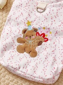 PETSIN 1pc Pet Clothing, Comfortable Knit Pullover Hoodie With Embroidered Cartoon Pattern, Cute Sweatshirt For Cats And Dogs - Multicolor - View 4