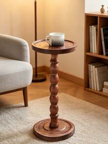 1PC Solid Wood Side Table With A Modern Retro Style, Designed For Versatile Use As A Coffee Table, Balcony Table, Or Entryway Welcome Table.It Is Perfect For Living Room Decoration And Makes An Ideal Gift For Housewarming Celebrations. - Multicolor - View 8