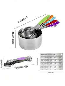 Haus Hana 11pcs Magnetic Suction Cup Measuring Spoon Stainless Steel Baking Tool Scale Measuring Seasoning Storage Spoon - Multicolor - View 14