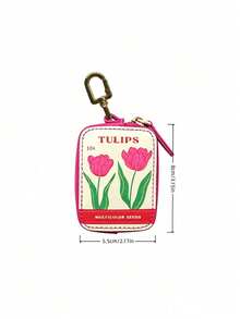 Joivida 1Pc Retro Fun Uv Print Coin Purse, Stylish And Compact Keychain Pendant, Cute Cartoon Mini Zip Bag, Portable For Storing Earphones And Small Accessories - Multicolor - View 12