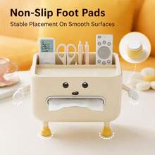 1pc Cute Napkin Holder Desktop Organizer, Remote Control Storage Box, Decorative Tissue Napkin Holder, Tabletop Sundries Storage Container, Practical Desk Tidy Organizer For Living Room, Bedroom, Bedside, Coffee Table, Home Office Countertop Decor - Multicolor - View 4