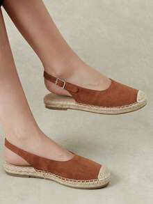 Styleloop Ladies, Straw Rope, Buckles, Flat Shoes. Fall Shoes - Brown - View 4