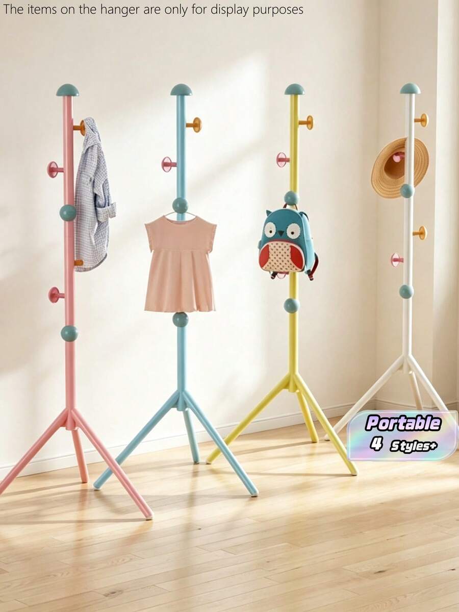 1pc Compact Freestanding Coat Rack, Cute Style 65inch (Height) Coat Rack Mushroom Shaped Design, Eye-Catching Appearance, Strong Load-Bearing Capacity, Easy And Convenient Installation, Suitable For Dorms And Various Other Scenes - Multicolor - View 1