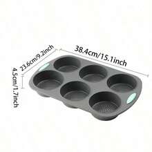 SHEIN Cetakan Kue Silikon Tahan Suhu Tinggi, Cetakan Kue Kering Qifeng, Roti Panggang, Cangkir Mafen, Cetakan Kue Anti Lengket, Cetakan Kue Panggang, Ide Kreatif - Dark Grey - View 18