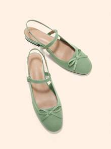 CUCCOO BASICS Women's Shoes Spring, Summer And Autumn Simple Classic Woven Surface Material Round Toe Flat Sole Shoes Are Suitable For Commuting, Dating, Parties A Fall Shoes - grass green - View 8